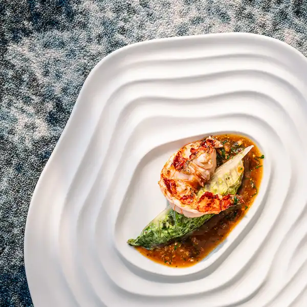 square lobster dish